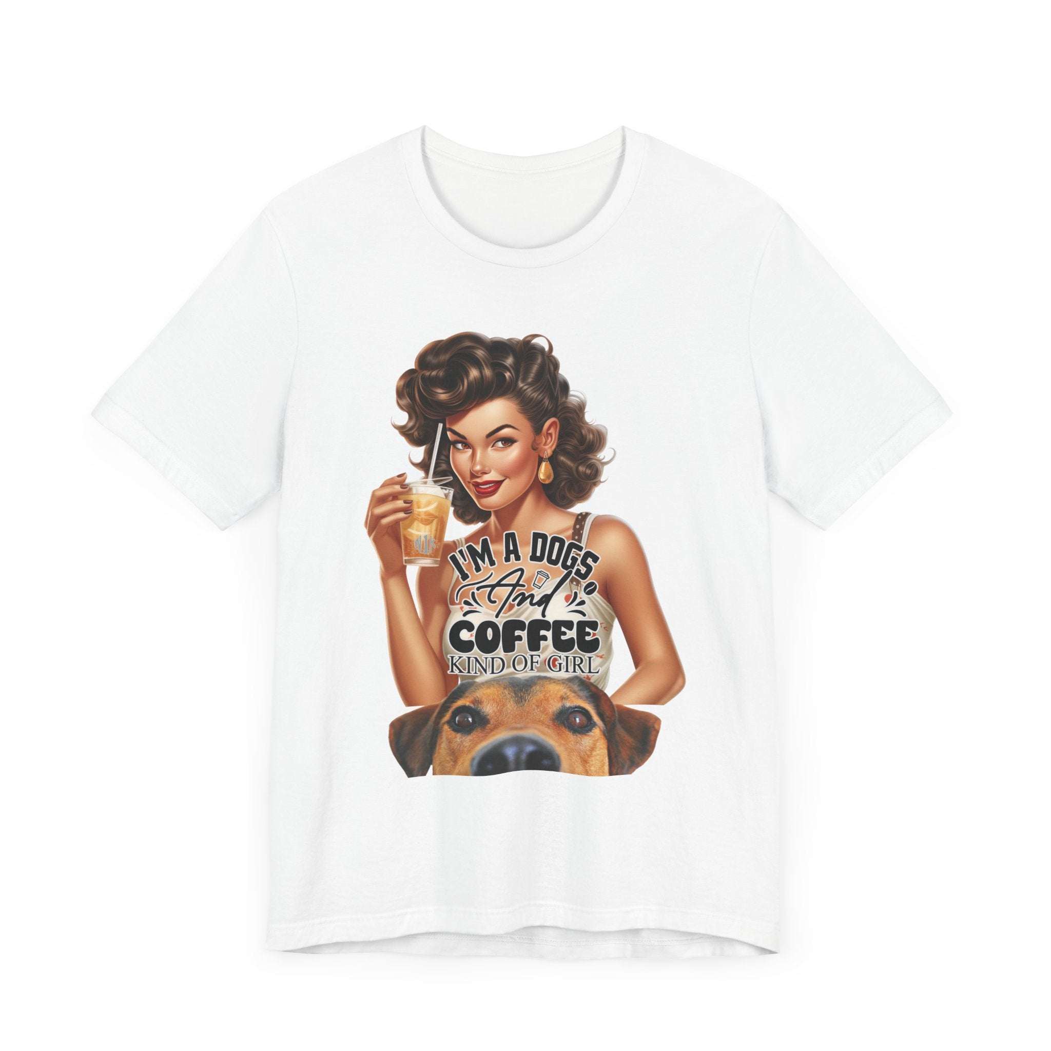 Coffee drinking Dog Mom Unisex Jersey Short Sleeve Tee